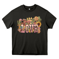 Asphalt love horse western floral Heavy Core Tee - NancyCooperArtShop