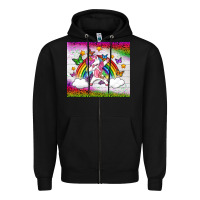 Black LGBTQ Dabbbing Unicorn And Rainbow Tumbler Zipper Hoodie - BundleAndBundleShop