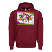 Burgundy LGBTQ Dabbbing Unicorn And Rainbow Tumbler Zipper Hoodie - BundleAndBundleShop