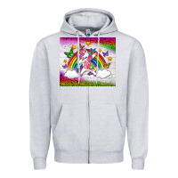 Heather Grey LGBTQ Dabbbing Unicorn And Rainbow Tumbler Zipper Hoodie - BundleAndBundleShop