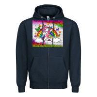 Navy LGBTQ Dabbbing Unicorn And Rainbow Tumbler Zipper Hoodie - BundleAndBundleShop