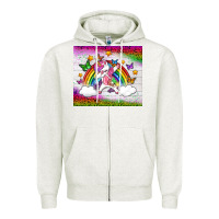 Oatmeal Heather LGBTQ Dabbbing Unicorn And Rainbow Tumbler Zipper Hoodie - BundleAndBundleShop