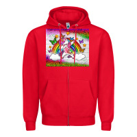 Red LGBTQ Dabbbing Unicorn And Rainbow Tumbler Zipper Hoodie - BundleAndBundleShop