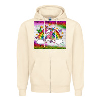 Sandshell LGBTQ Dabbbing Unicorn And Rainbow Tumbler Zipper Hoodie - BundleAndBundleShop