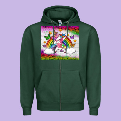 Lgbtq Dabbbing Unicorn And Rainbow Tumbler Zipper Hoodie Designed By Bundleandbundleshop