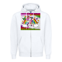 White LGBTQ Dabbbing Unicorn And Rainbow Tumbler Zipper Hoodie - BundleAndBundleShop