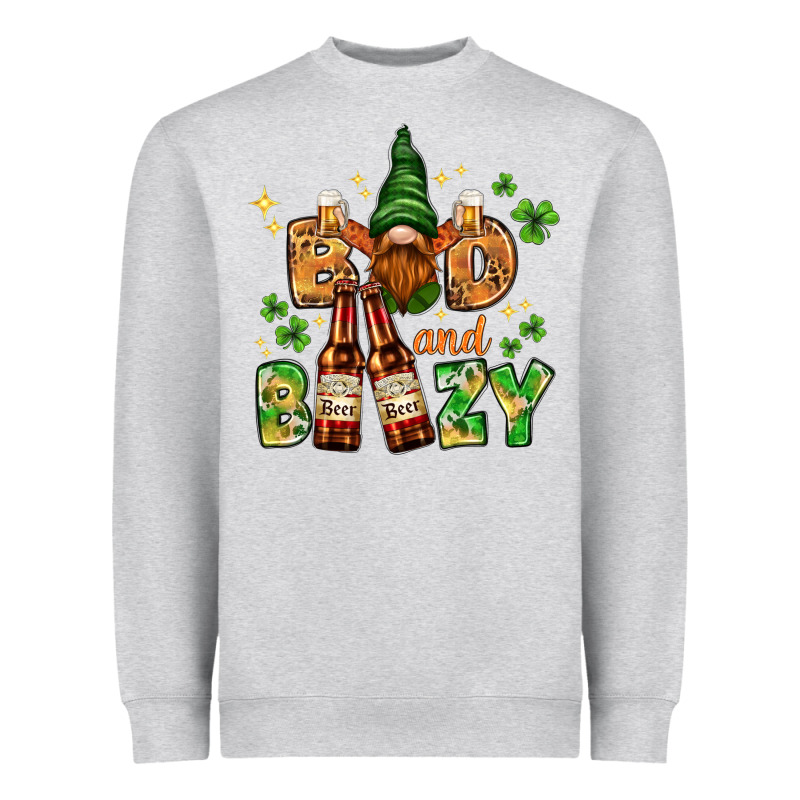 St. Patrick's Bad And Boozy With Gnome Heavyweight Sweatshirt by HowdyJamesFarm | Teevron
