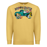 Antique Gold Happy Easter truck Premium Sweatshirt - CowhideDigitalArt