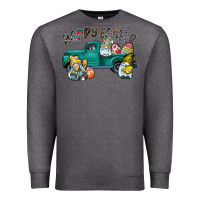 Charcoal Heather Happy Easter truck Premium Sweatshirt - CowhideDigitalArt