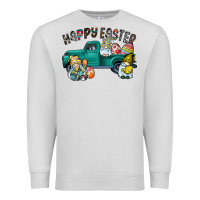 Dove Grey Happy Easter truck Premium Sweatshirt - CowhideDigitalArt