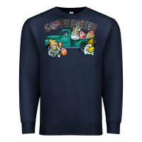 Navy Happy Easter truck Premium Sweatshirt - CowhideDigitalArt