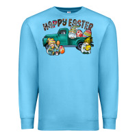Ocean Blue Happy Easter truck Premium Sweatshirt - CowhideDigitalArt