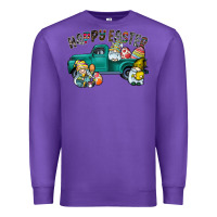 Purple Happy Easter truck Premium Sweatshirt - CowhideDigitalArt