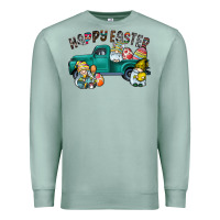 Seafoam Happy Easter truck Premium Sweatshirt - CowhideDigitalArt