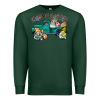 Sports Green Happy Easter truck Premium Sweatshirt - CowhideDigitalArt