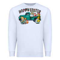 White Happy Easter truck Premium Sweatshirt - CowhideDigitalArt