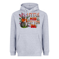 Heather Grey Little Miss Cotton Tail Heavyweight Hoodie - CowhideDigitalArt
