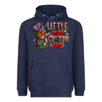 Navy Little Miss Cotton Tail Heavyweight Hoodie - CowhideDigitalArt