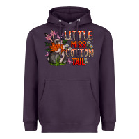 Plum Little Miss Cotton Tail Heavyweight Hoodie - CowhideDigitalArt