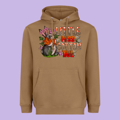 Little Miss Cotton Tail Heavyweight Hoodie Designed By Cowhidedigitalart