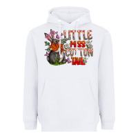 White Little Miss Cotton Tail Heavyweight Hoodie - CowhideDigitalArt