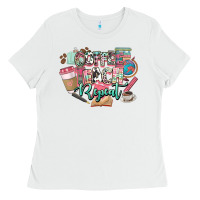White coffee teach repeat teacher Ladies Tee - NancyCooperArtShop