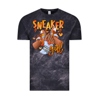 Cloud Black orange galaxy sneaker girl afro woman Vintage Tee - RanaPortraitStore