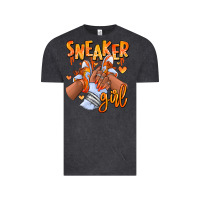 Vintage Black orange galaxy sneaker girl afro woman Vintage Tee - RanaPortraitStore