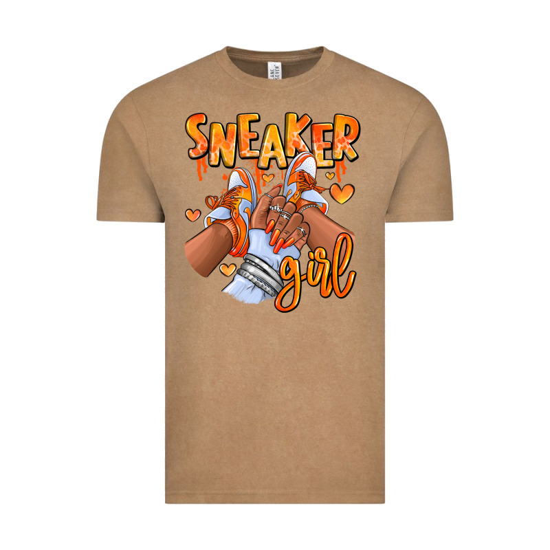 Orange Galaxy Sneaker Girl Afro Woman Vintage Tee by RanaPortraitStore | Teevron
