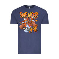 Vintage Denim orange galaxy sneaker girl afro woman Vintage Tee - RanaPortraitStore