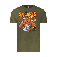 Vintage Olive orange galaxy sneaker girl afro woman Vintage Tee - RanaPortraitStore