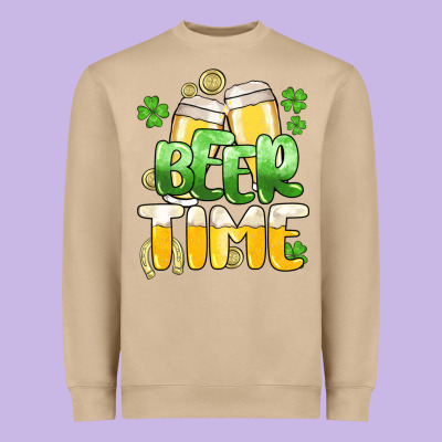 St.patrick's Beer Time Heavyweight Sweatshirt Designed By Howdyjamesfarm