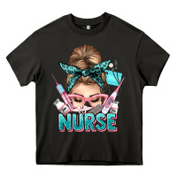 Asphalt nurse life messy bun Heavy Core Tee - NancyCooperArtShop