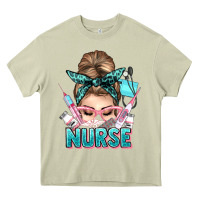 Mossy nurse life messy bun Heavy Core Tee - NancyCooperArtShop