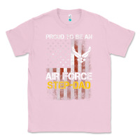 Bubblegum Pink Hot Trend Proud Air Force Step-Dad American Flag Classic Tee - PixelWave