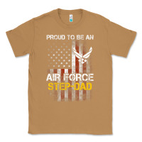 Toasted Coconut Hot Trend Proud Air Force Step-Dad American Flag Classic Tee - PixelWave