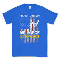True Royal Hot Trend Proud Air Force Step-Dad American Flag Classic Tee - PixelWave