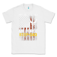 White Hot Trend Proud Air Force Step-Dad American Flag Classic Tee - PixelWave