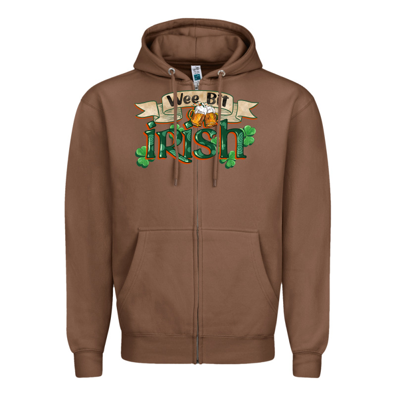 Wee Bit Irish St Patrick's Day Zipper Hoodie by FaDigitalArtStudio | Teevron
