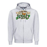 Heather Grey wee bit irish st patrick's day Zipper Hoodie - FaDigitalArtStudio