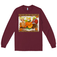 Burgundy tis the season fall Long Sleeve Tee - TumblerDesignByShophia