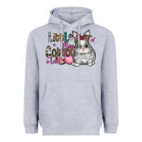 Heather Grey Little Miss Cotton Tail Heavyweight Hoodie - CowhideDigitalArt