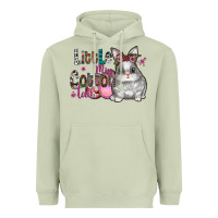 Matcha Little Miss Cotton Tail Heavyweight Hoodie - CowhideDigitalArt