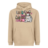 Mushroom Little Miss Cotton Tail Heavyweight Hoodie - CowhideDigitalArt
