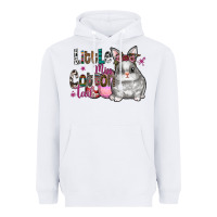 White Little Miss Cotton Tail Heavyweight Hoodie - CowhideDigitalArt