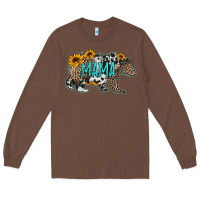 Chestnut mama bear sunflowers leopard cowhide mother's day Long Sleeve Tee - Jasminsmagicworld