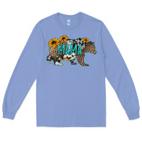Colony Blue mama bear sunflowers leopard cowhide mother's day Long Sleeve Tee - Jasminsmagicworld