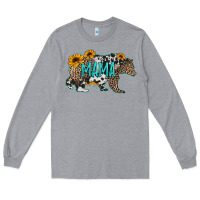 Mama Bear Sunflowers Leopard Cowhide Mother's Day Long Sleeve Tee | Teevron