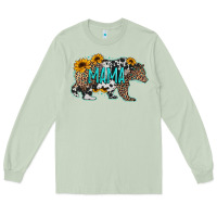 Matcha mama bear sunflowers leopard cowhide mother's day Long Sleeve Tee - Jasminsmagicworld
