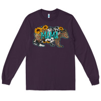 Plum mama bear sunflowers leopard cowhide mother's day Long Sleeve Tee - Jasminsmagicworld